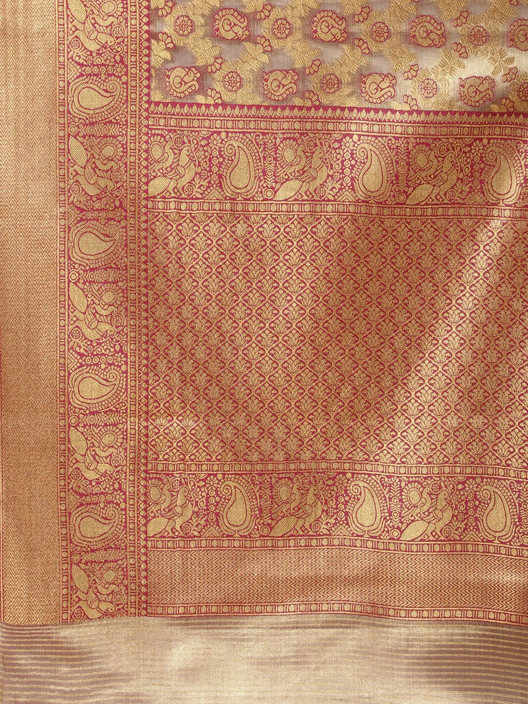 Brocade Zari Jaal Woven Tissue Saree