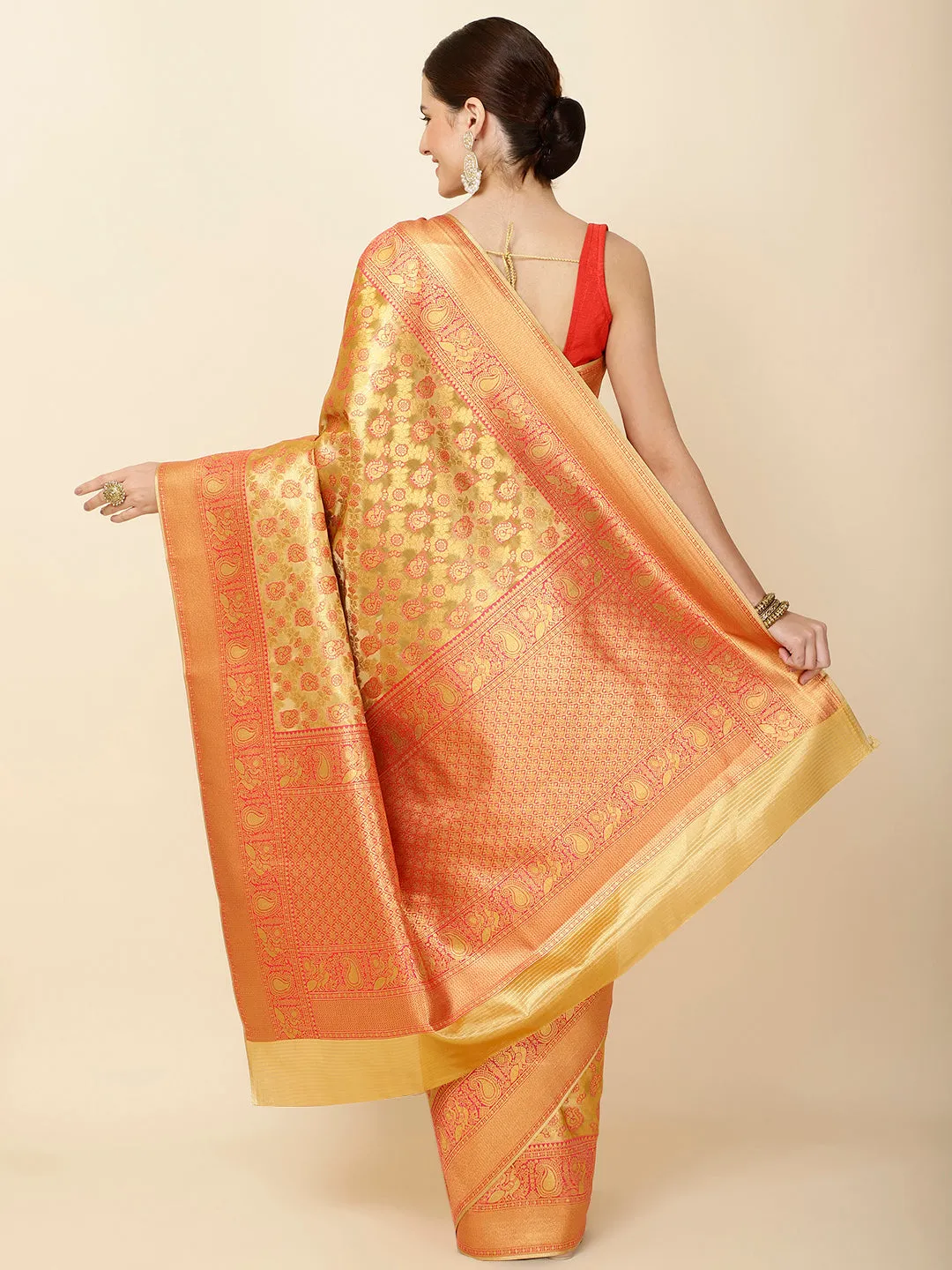 Brocade Zari Jaal Woven Tissue Saree