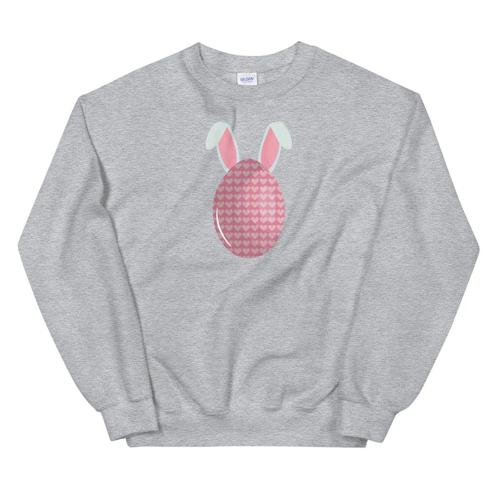 Bunny Ear Heart Easter Egg Sweatshirt