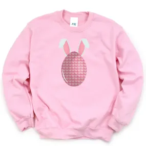 Bunny Ear Heart Easter Egg Sweatshirt