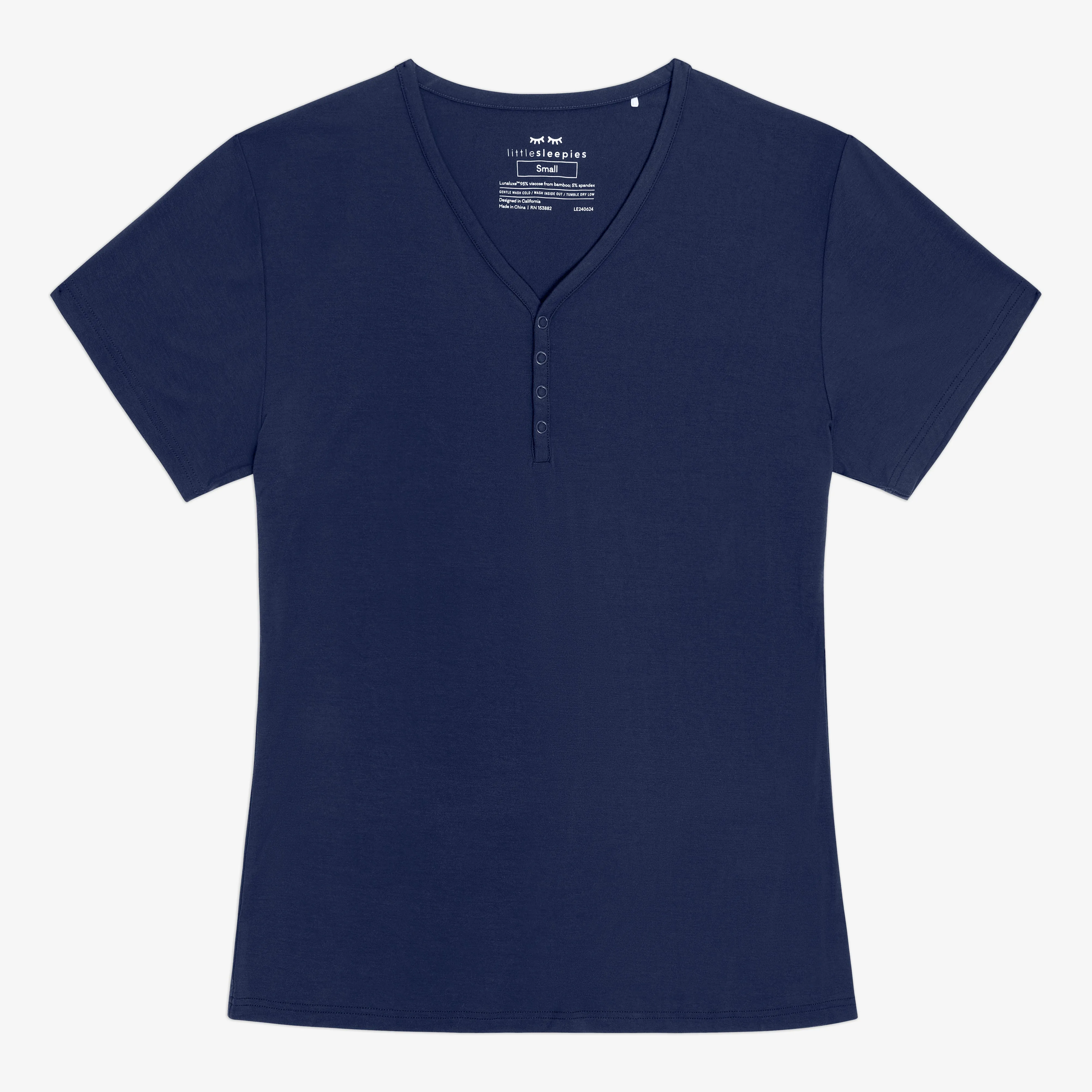 Classic Navy Women's Short Sleeve Pajama Top