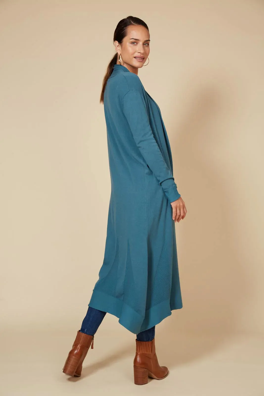 Cleo Longline Cardigan (Teal)