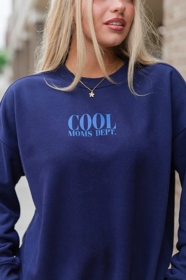 Cool Moms Dept. Navy Oversized Graphic Sweatshirt