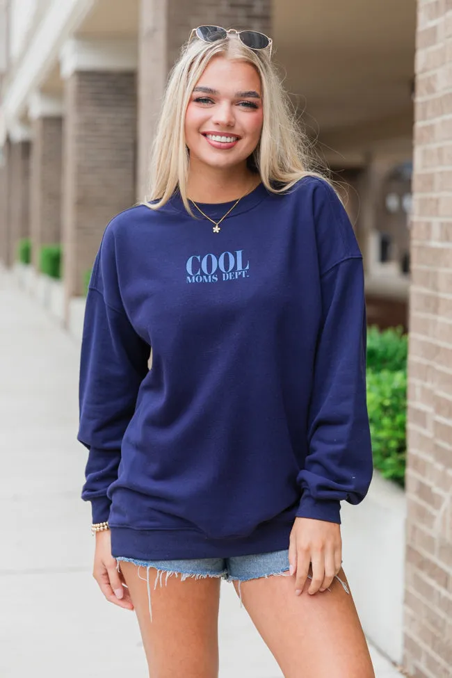 Cool Moms Dept. Navy Oversized Graphic Sweatshirt