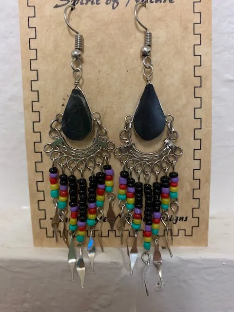 Cowgirl Kim Yavapai Dangle Earrings - Black & Purple