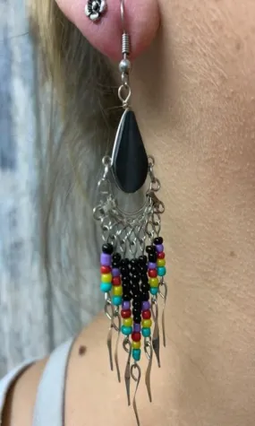 Cowgirl Kim Yavapai Dangle Earrings - Black & Purple