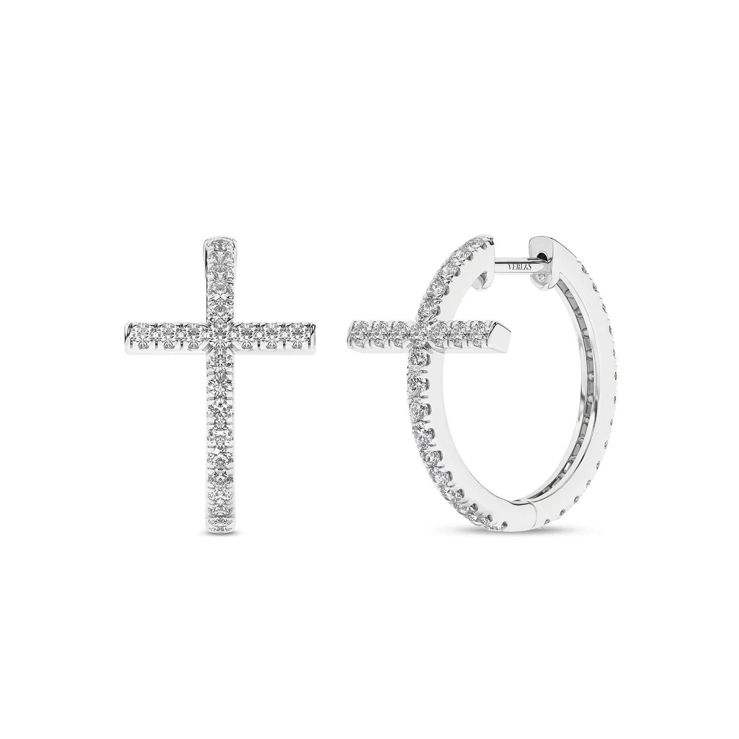 Cross Huggie Large Hoops