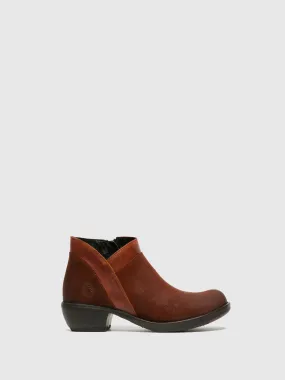 DarkRed Zip Up Ankle Boots