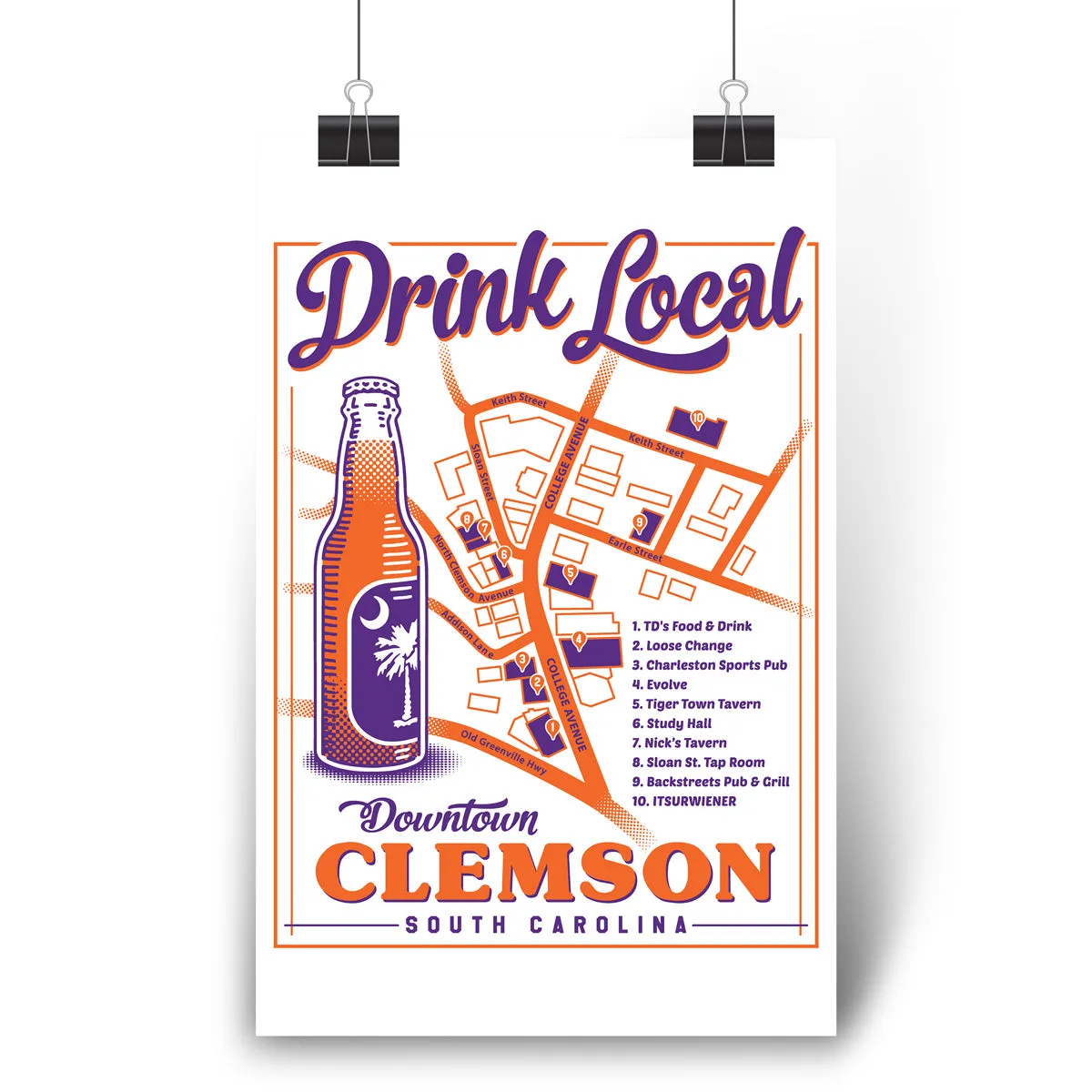 Drink Local Map Poster- (Multiple Styles)