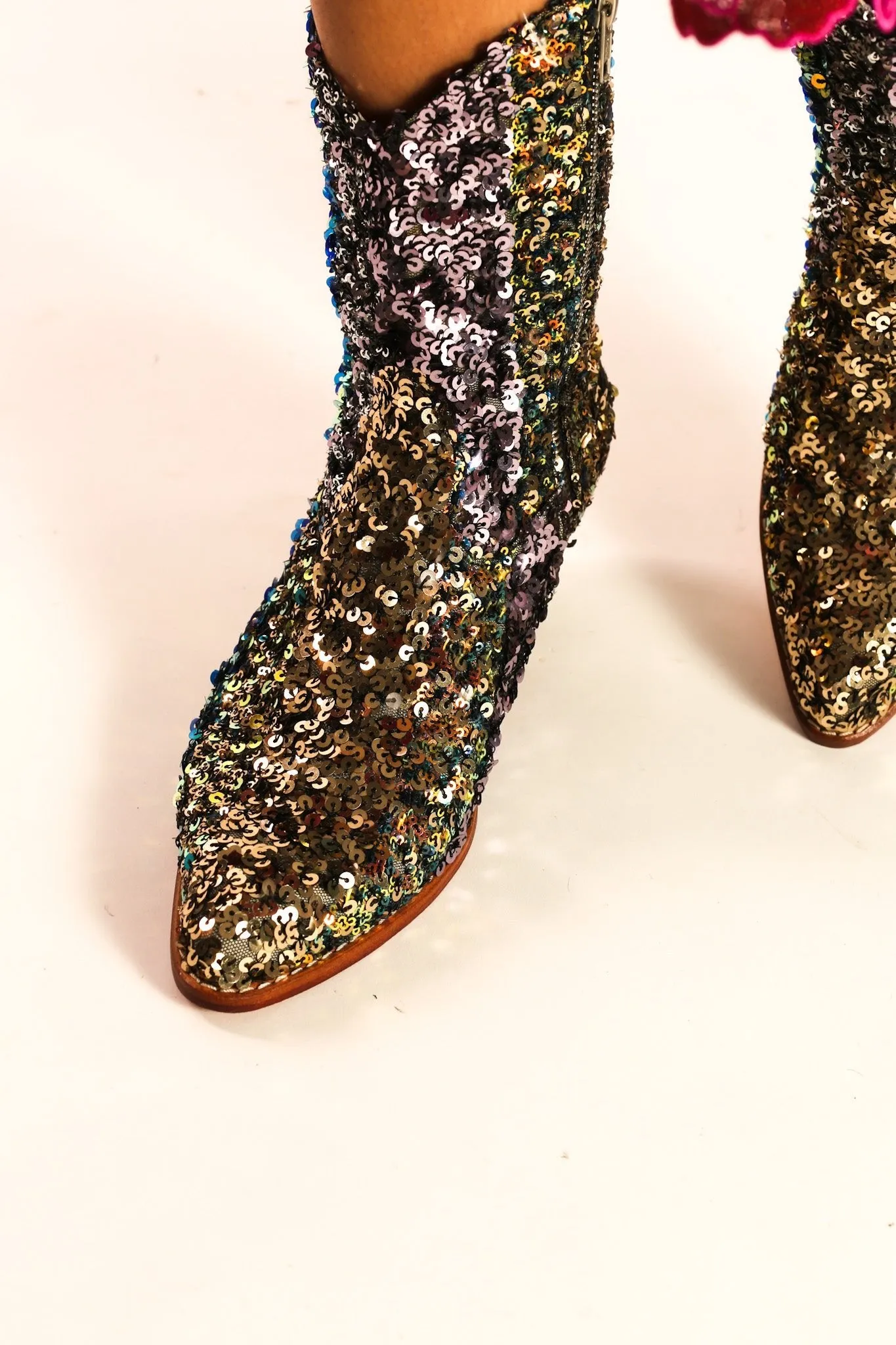 EMBROIDERED SEQUIN BOOTS ASTERIA