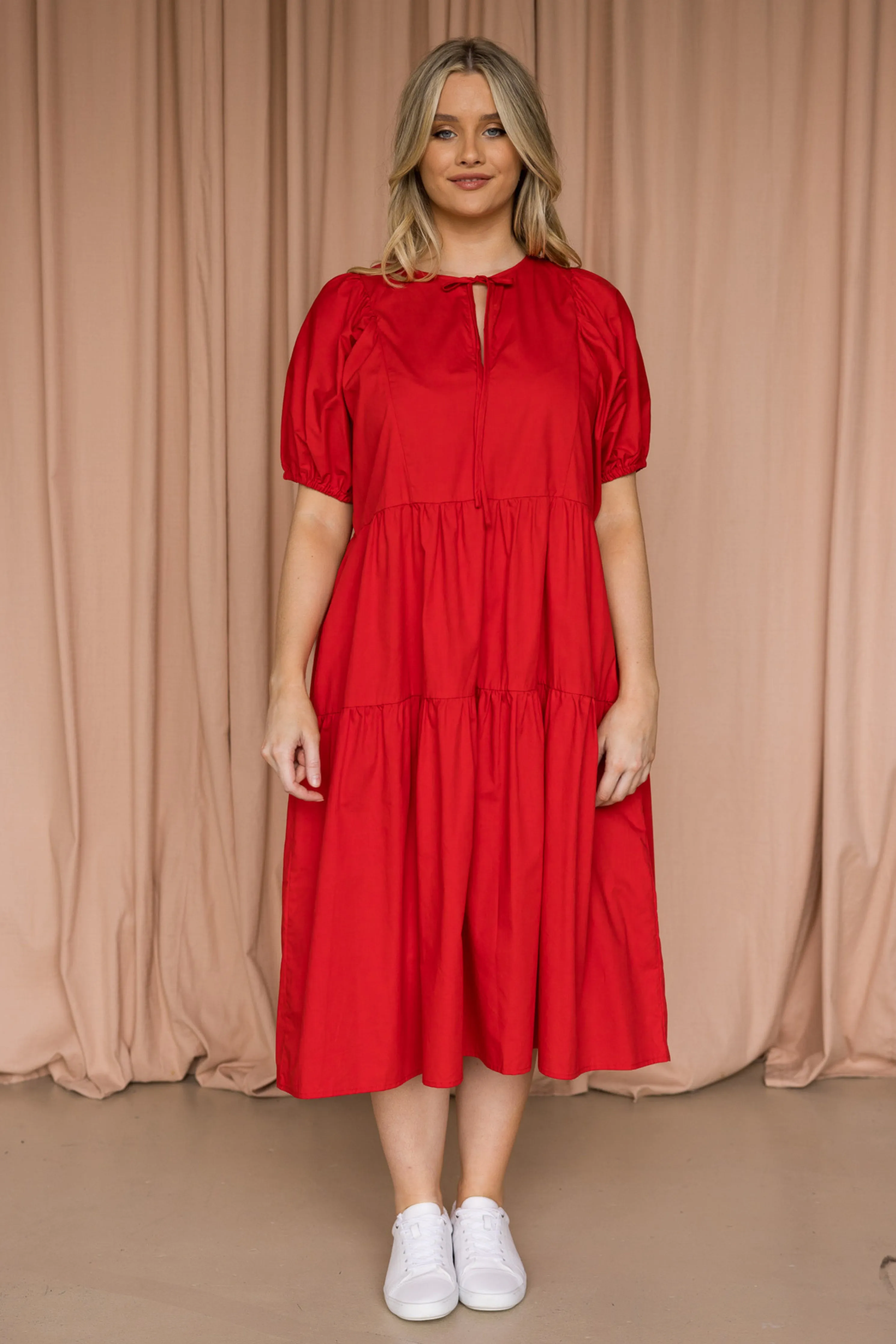 FINAL SALE Drifter Midi Dress in Red