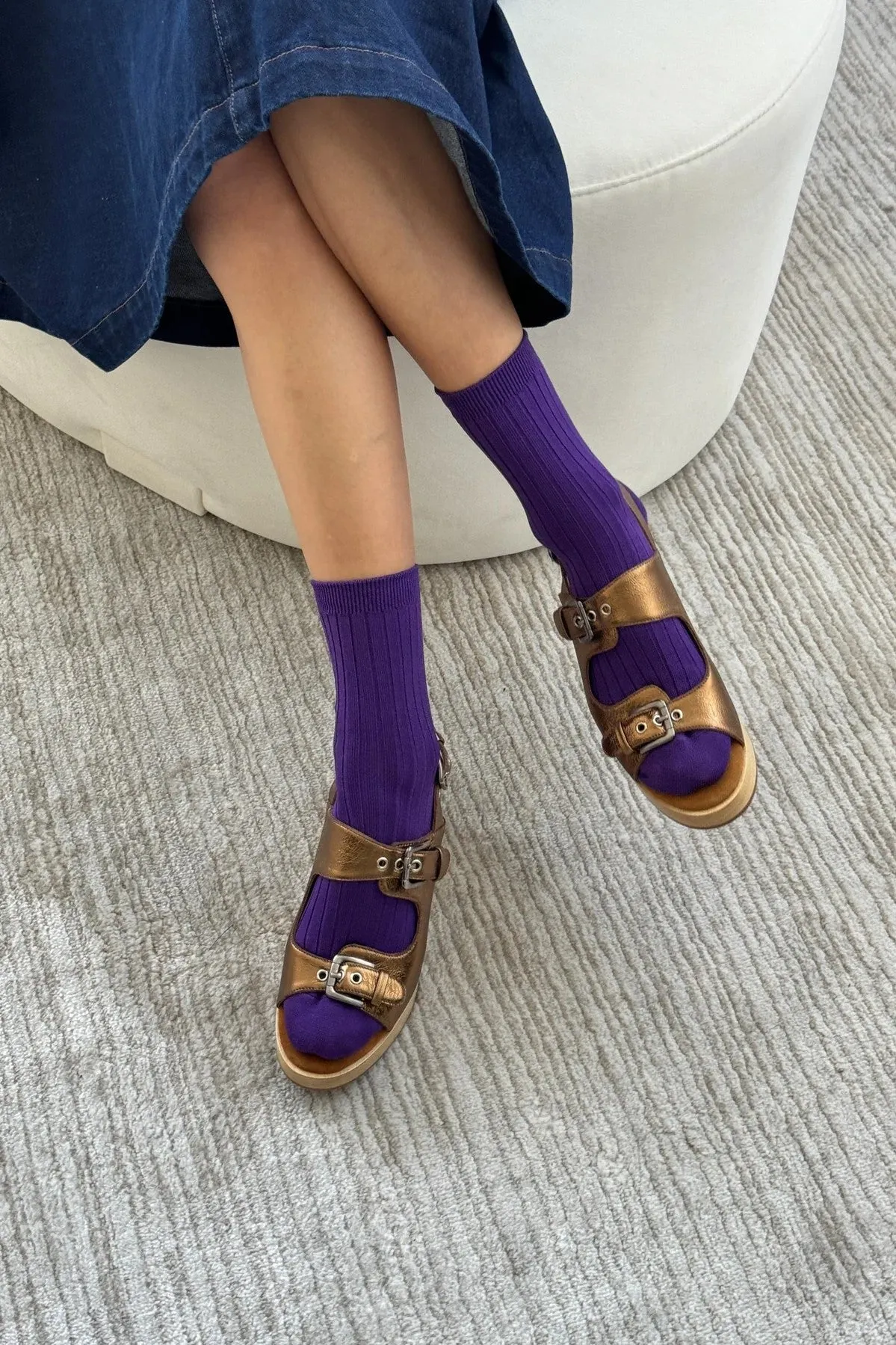 Her Socks in Eggplant