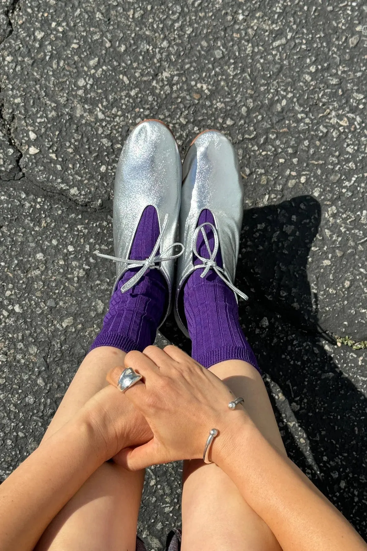 Her Socks in Eggplant