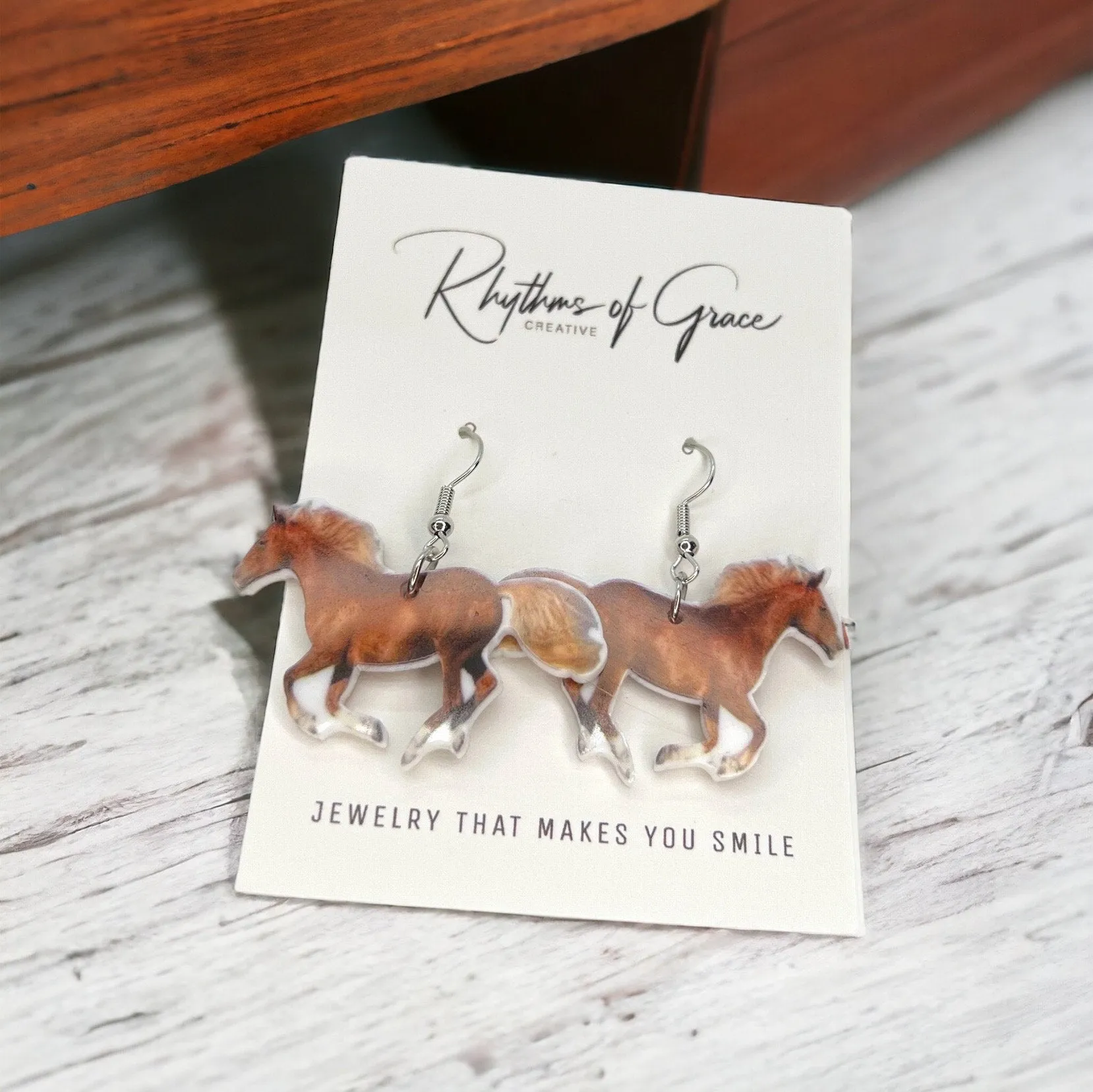 Horse Earrings - Horse Jewelry, Handmade Earrings, Horse Accessories, Equestrian, Horse Trainer, Cowgirl, Horse Riding, Horse Studs, Stud