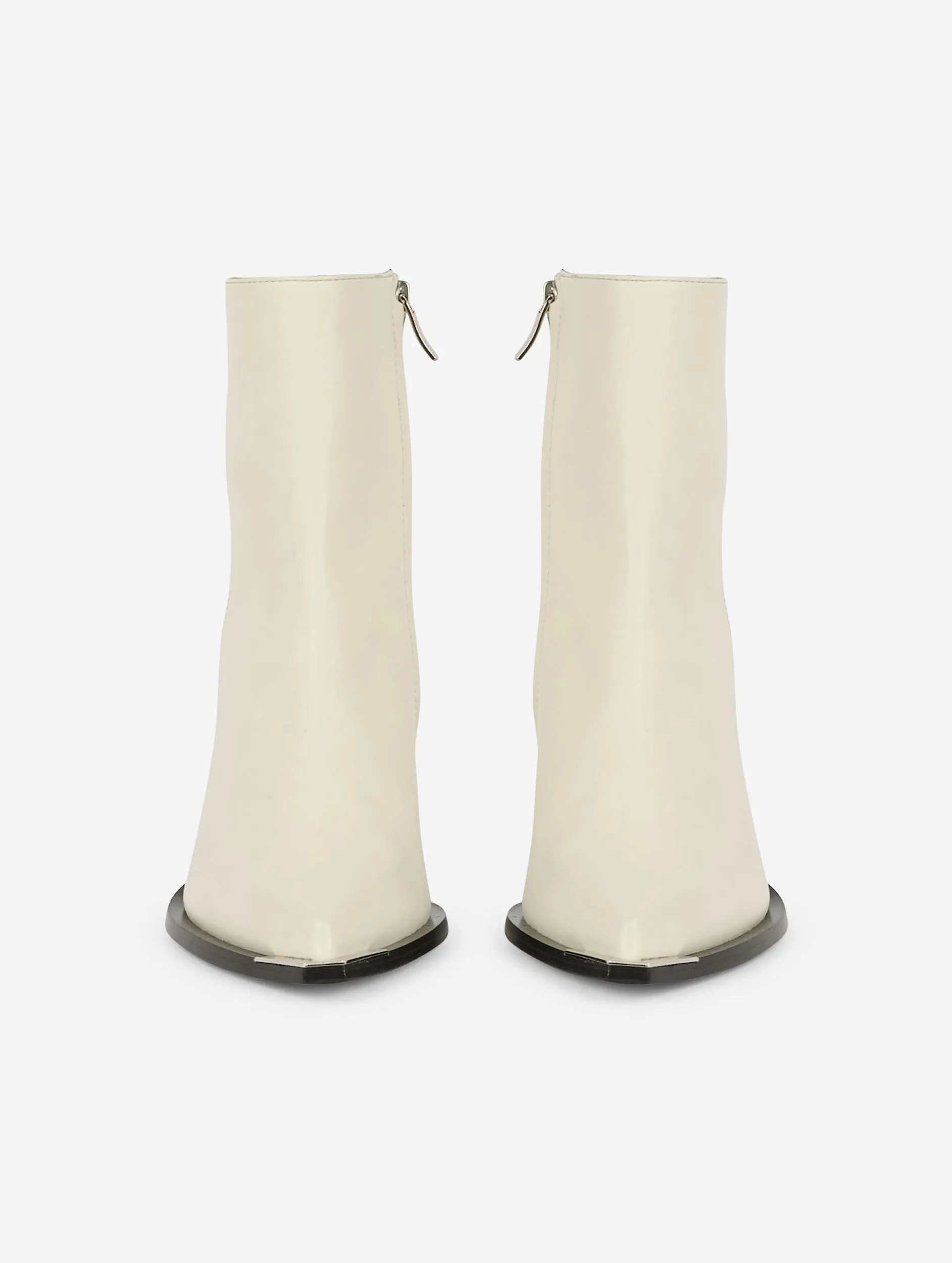 Ivory leather boots