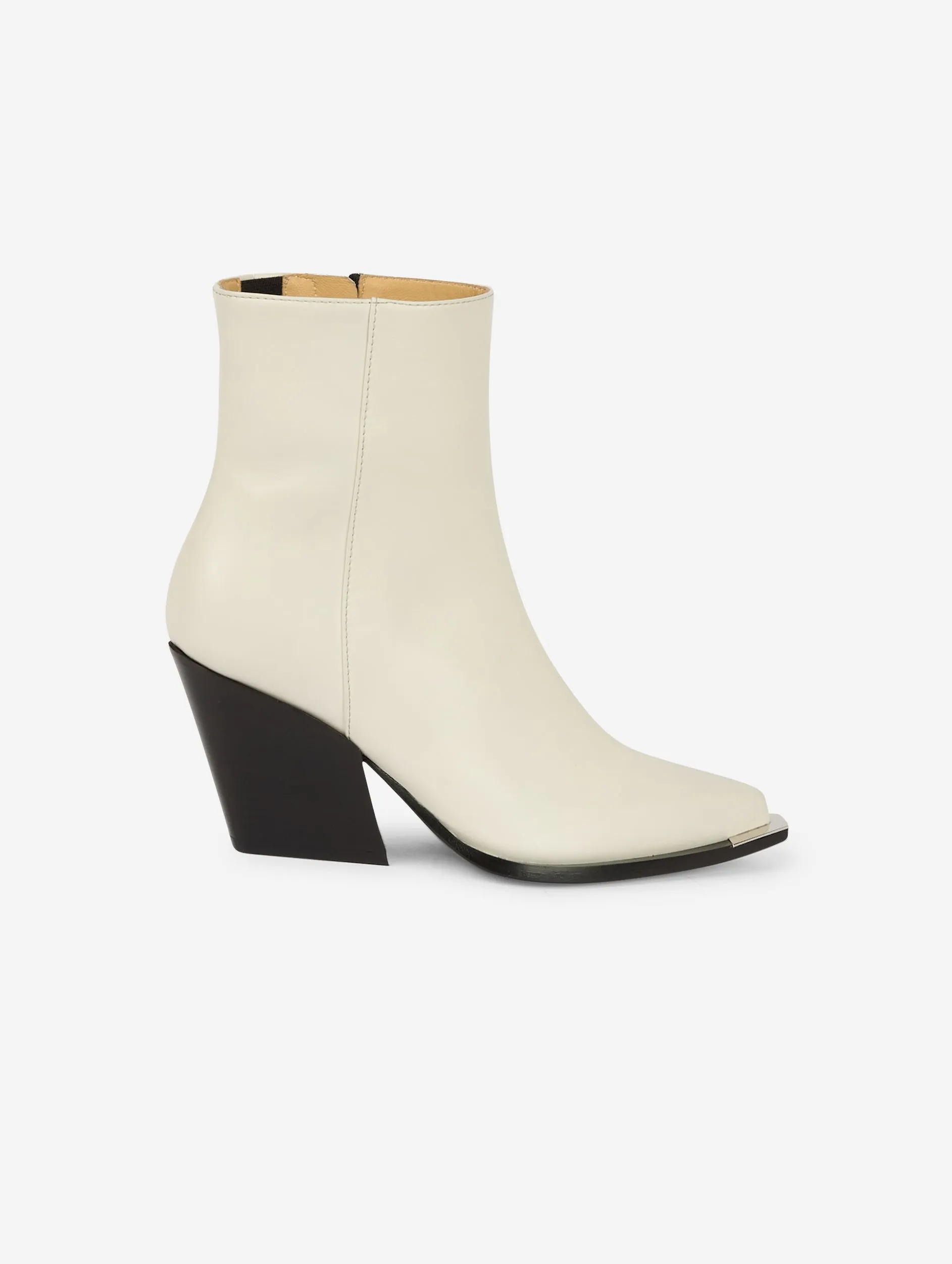 Ivory leather boots