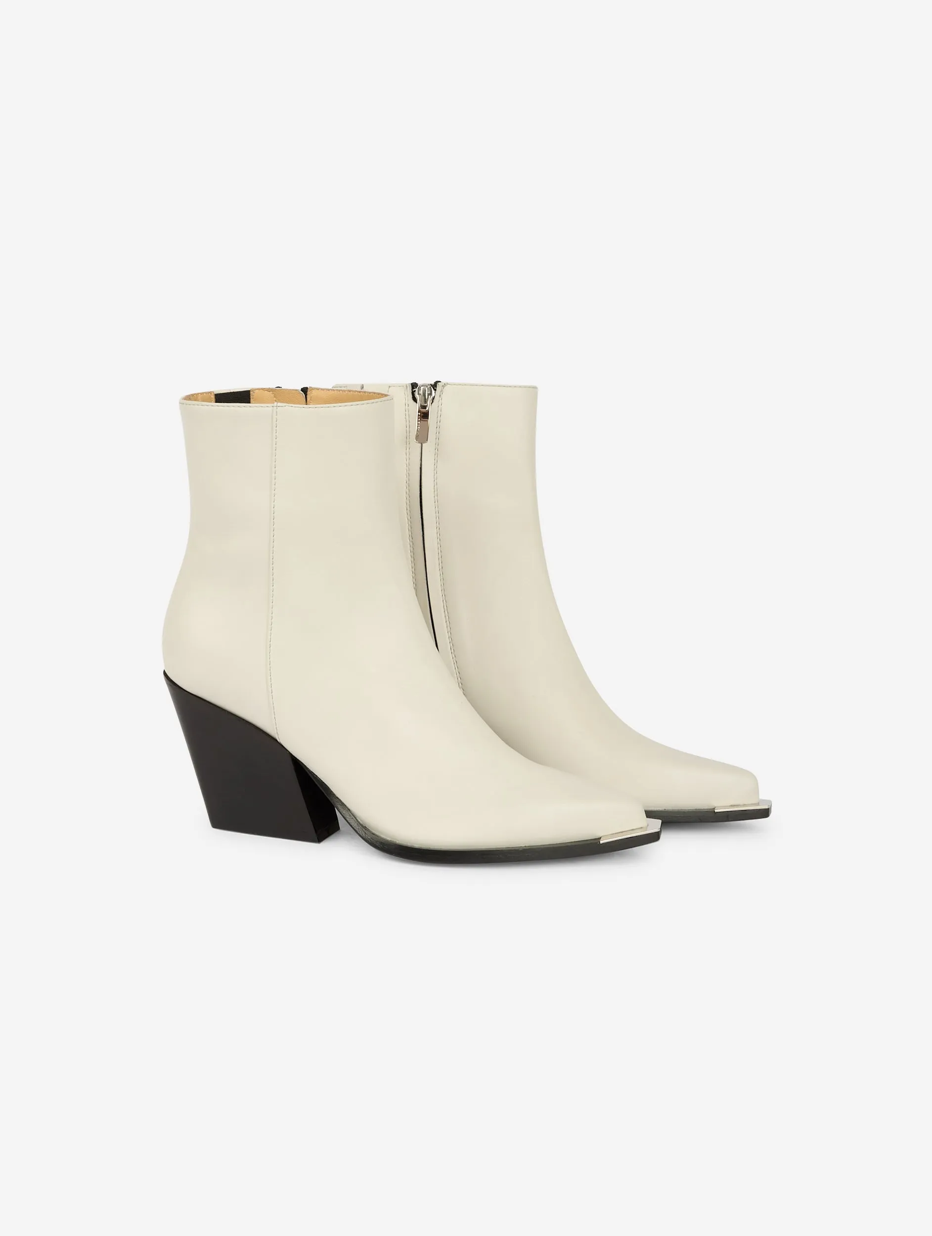 Ivory leather boots