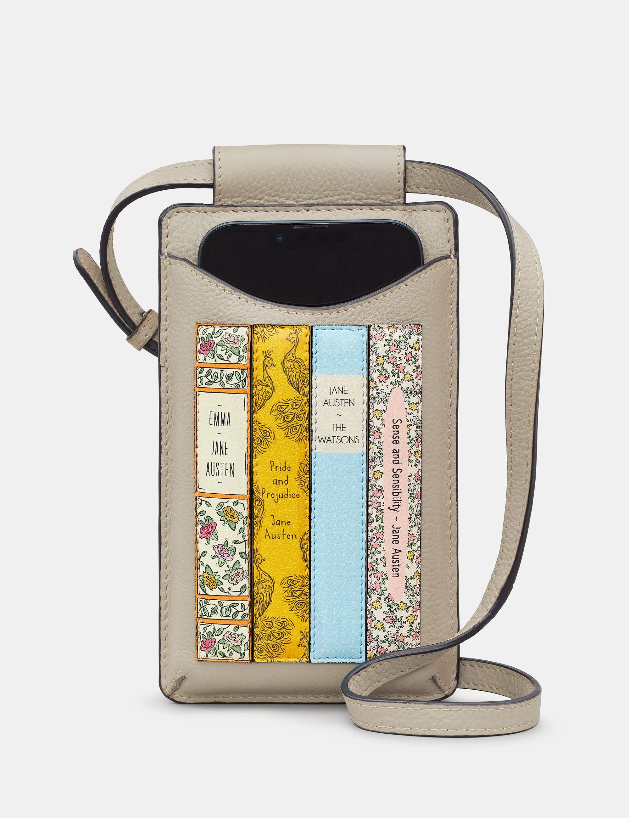 Jane Austen Bookworm Warm Grey Leather Phone Case