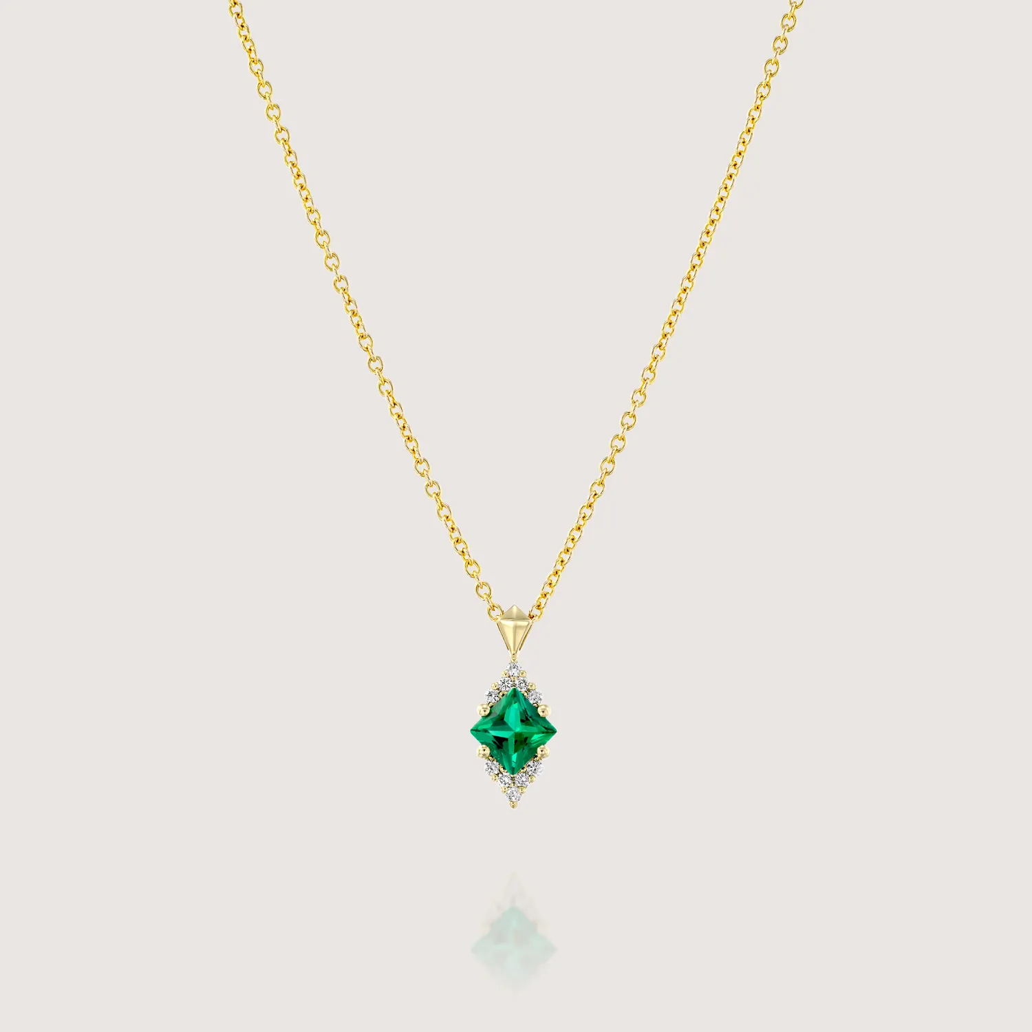 Juliette Necklace With Diamonds and Emerald