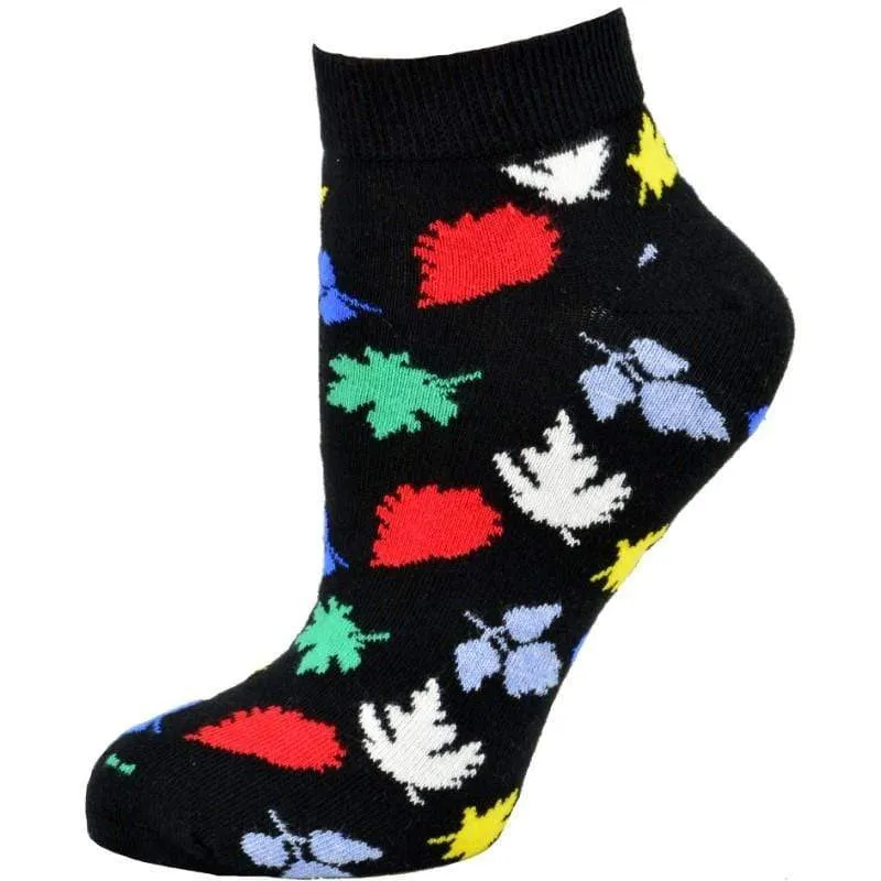 Leaf Pattern Ankle Cotton Socks