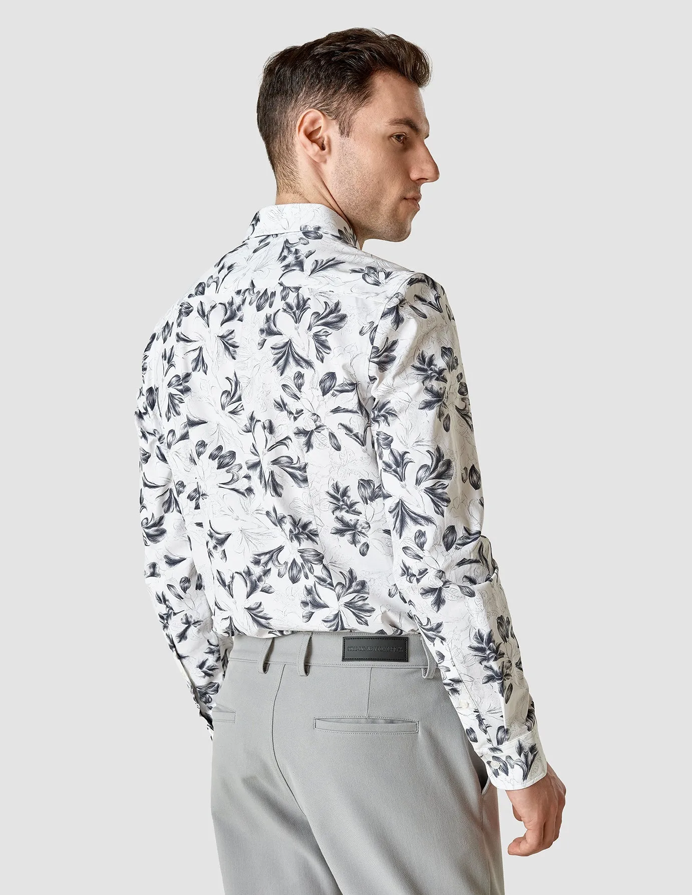 Lightweight Classic Shirt Navy Flower Regular