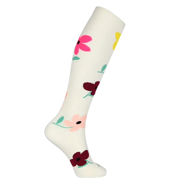 Lightweight Merino Wool Everyday Compression Socks (15-20mmHg) - Flower