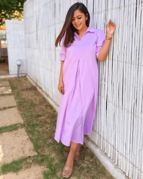 Lilac Cotton A-line Dress