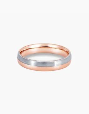 LVC Desirio Dawn Wedding Band in White and Rose Gold