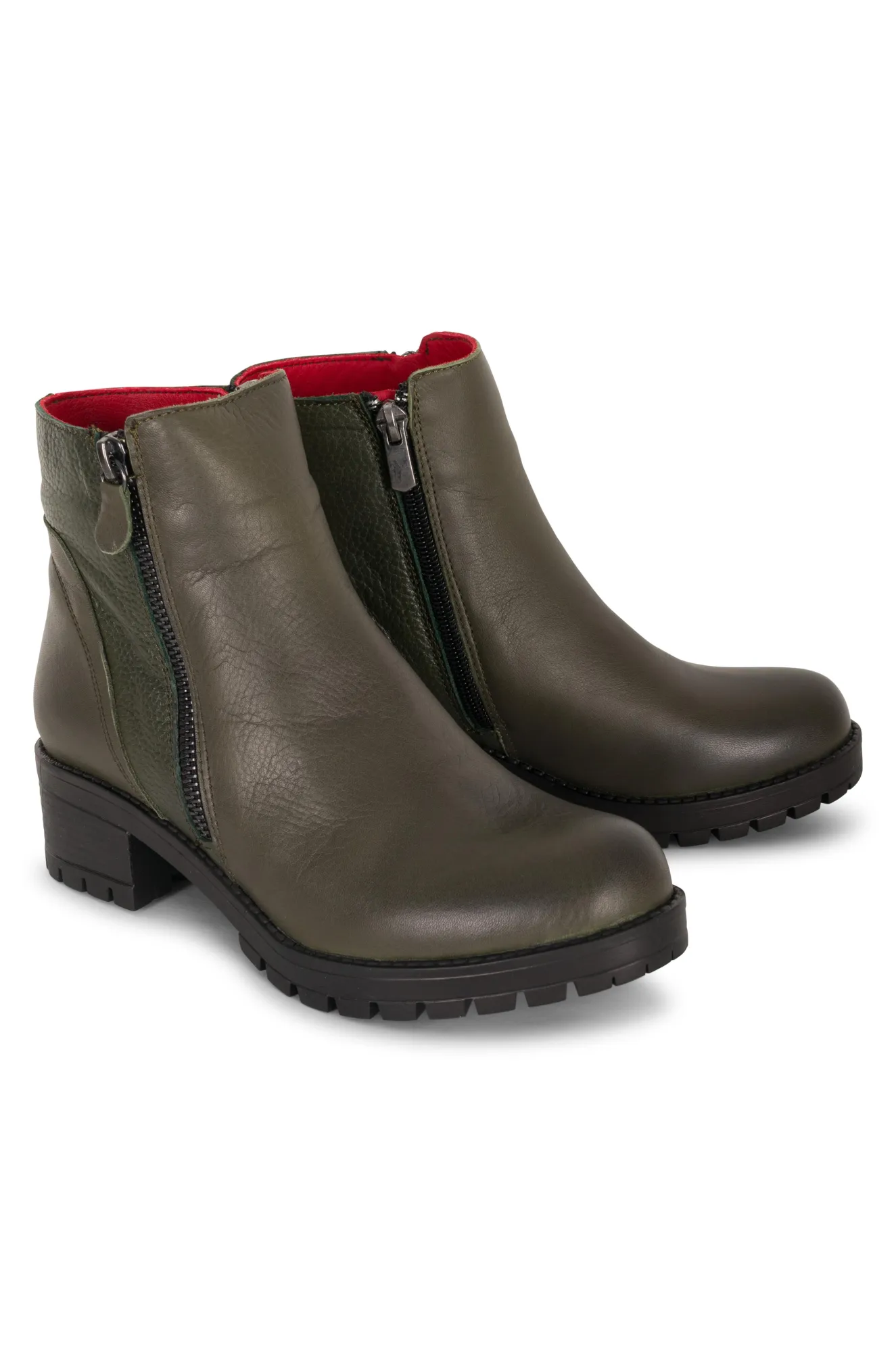 Made in Turkey Leather Ankle Boot | KHAKI | PIPER ZZ