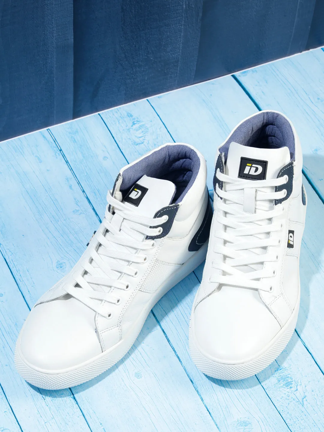 Men's White Ankle Top Lace Up Sneaker (ID3053)