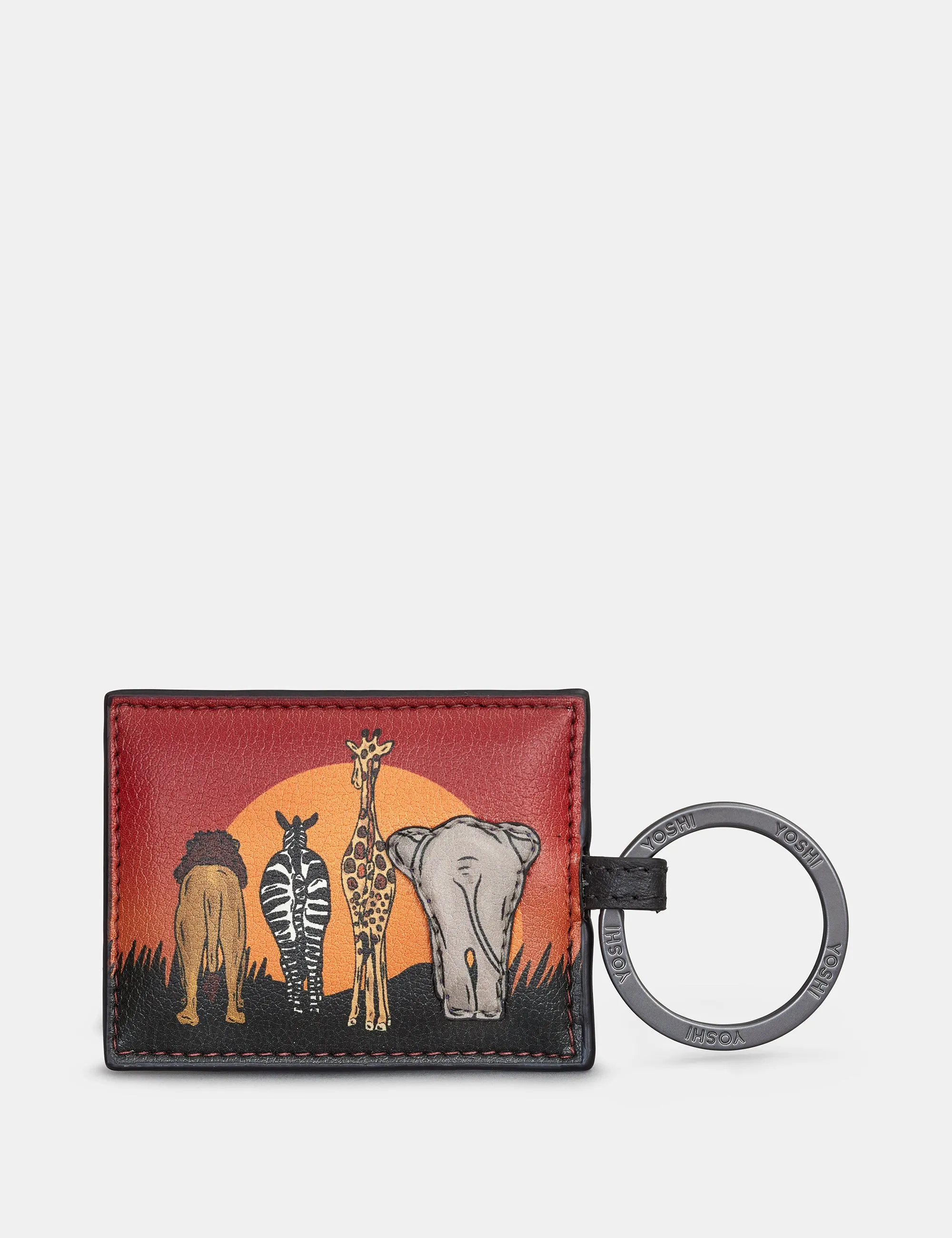 On Safari Leather Keyring