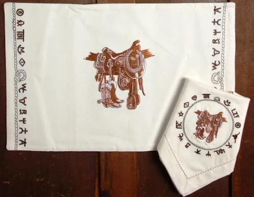 "Boots & Saddle" Western Placemats - 4 Piece Set