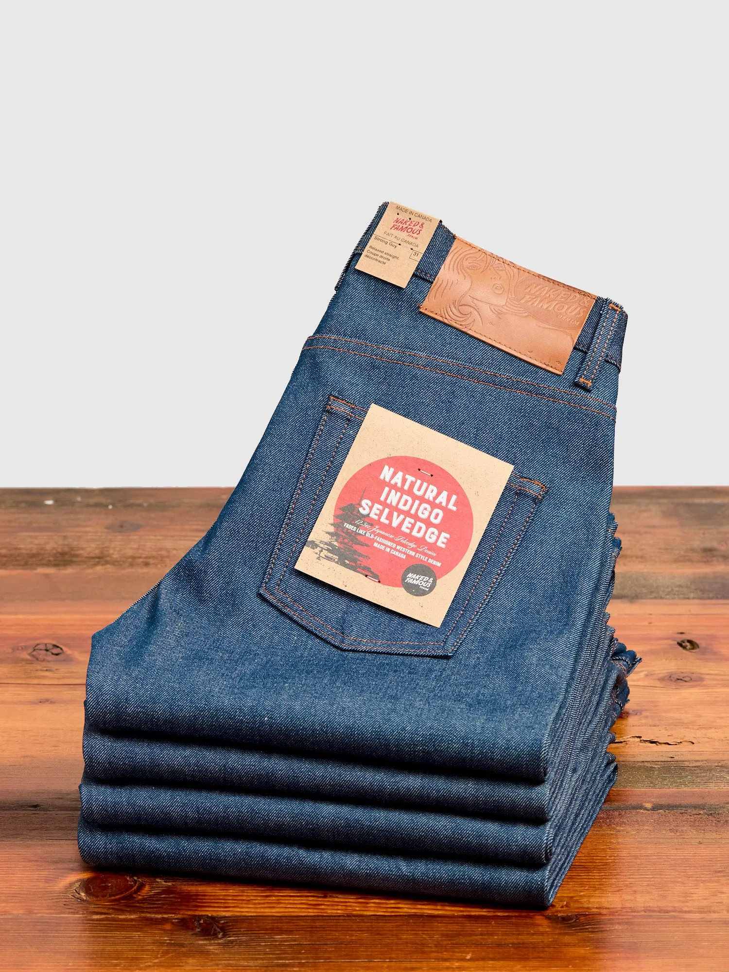 "Natural Indigo Selvedge" 12.5oz Selvedge Denim - Strong Guy Fit