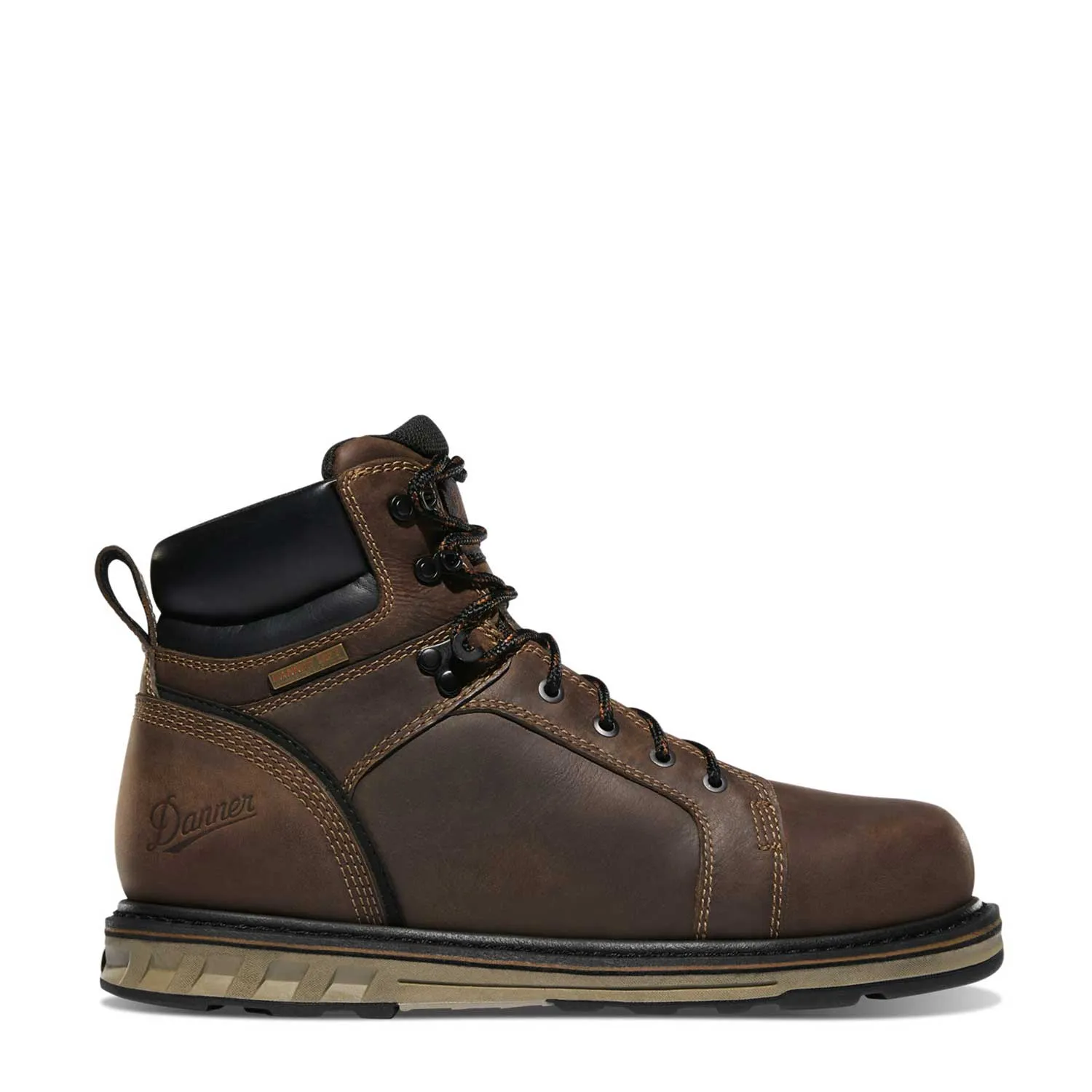 Steel Yard 6 Inch Steel-Toe Waterproof Wedge Work Boot Brown