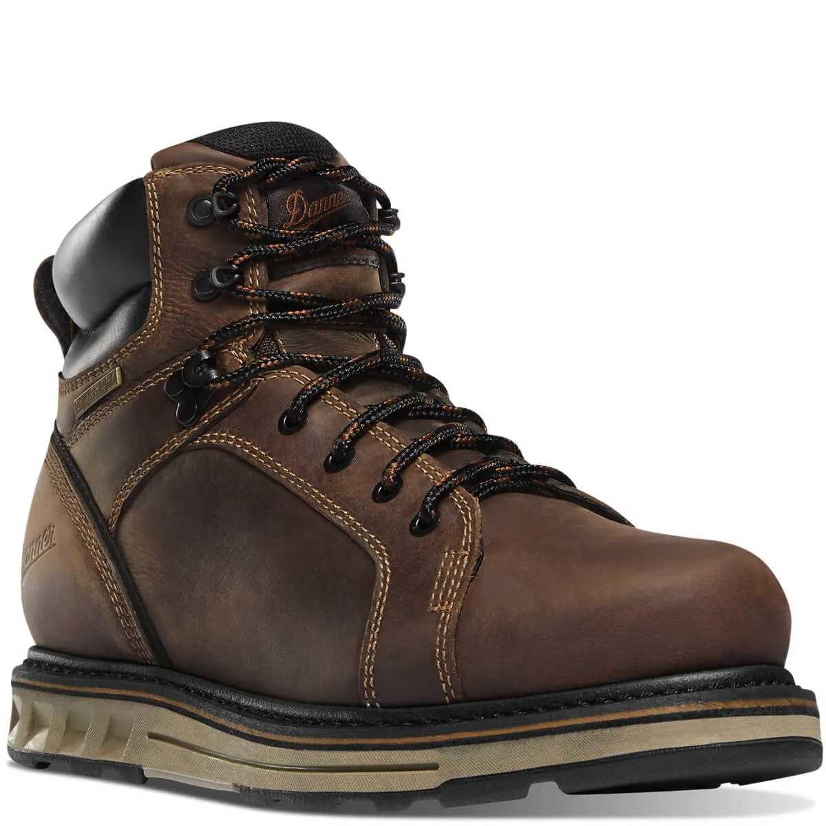 Steel Yard 6 Inch Steel-Toe Waterproof Wedge Work Boot Brown