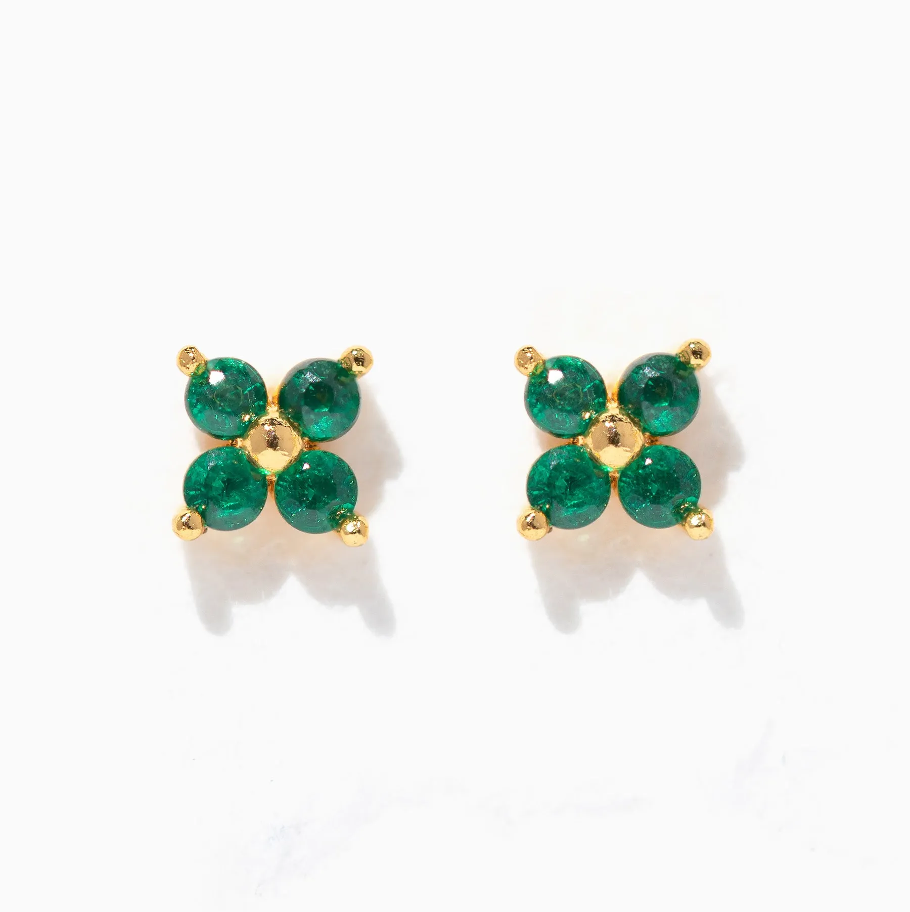 Teeny Tiny Emerald Cluster Studs