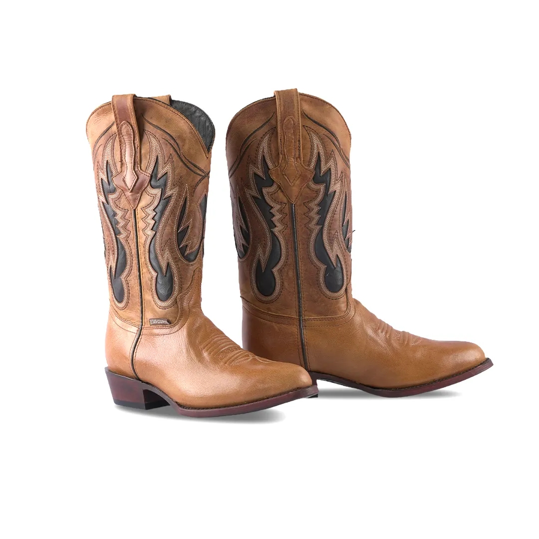 Texas Country Western Boot Savat Miel Oval Gris E902