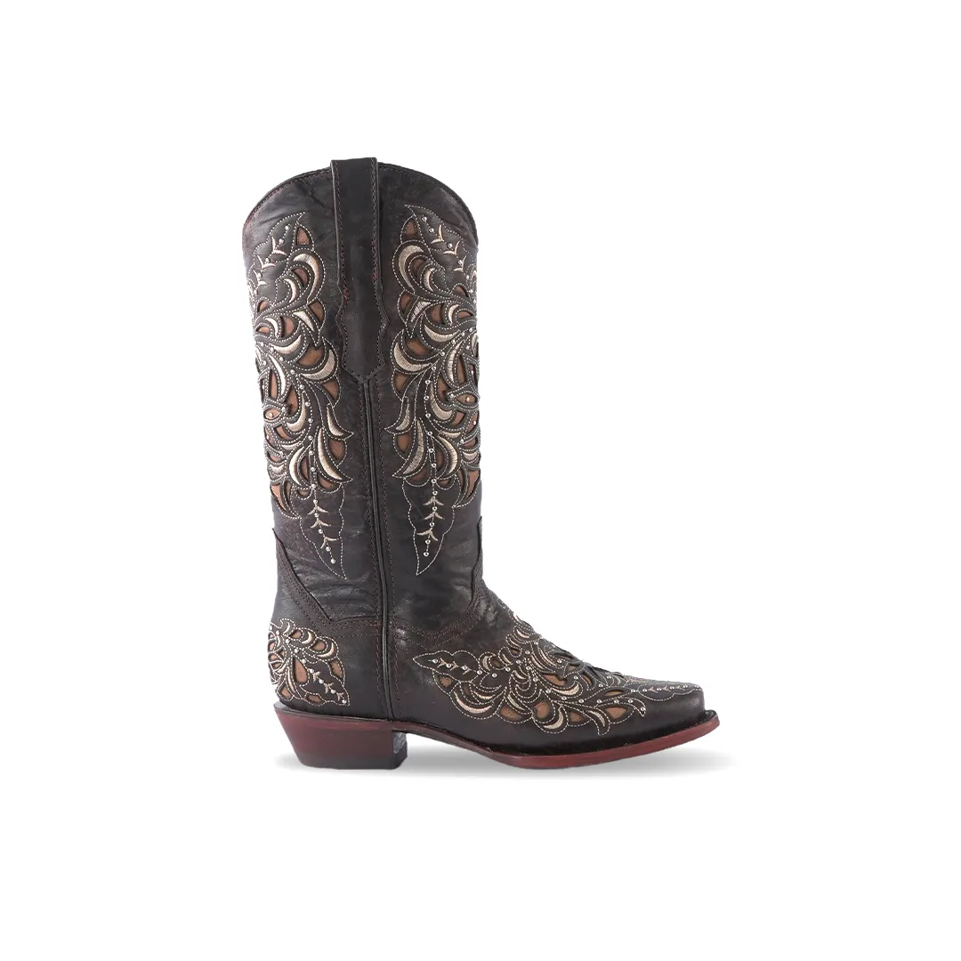 Texas Country Womens Western Boot Oklahoma Choco Frontier Toe E353