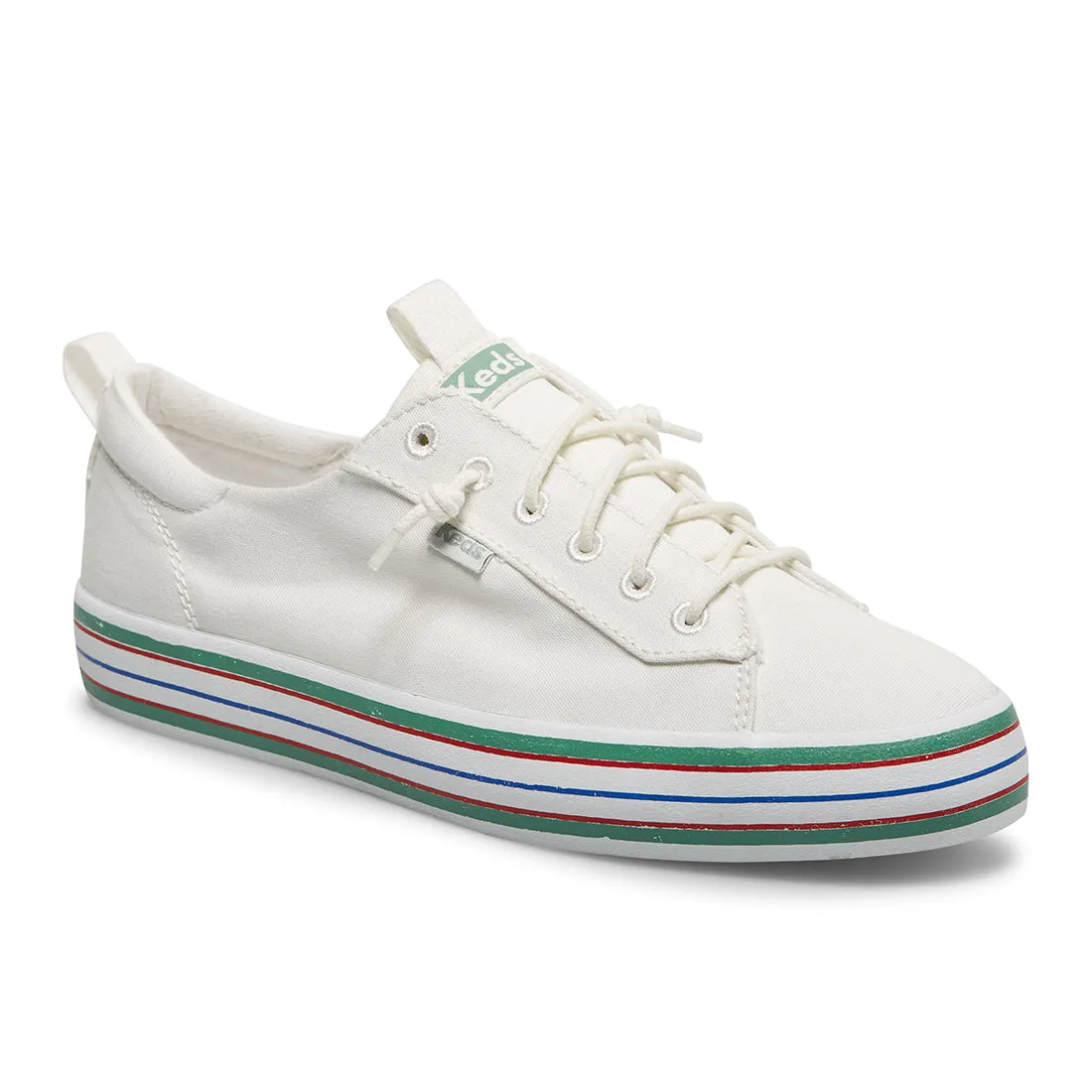 Women's Kickback Stripe Foxing Canvas White (WF66324)