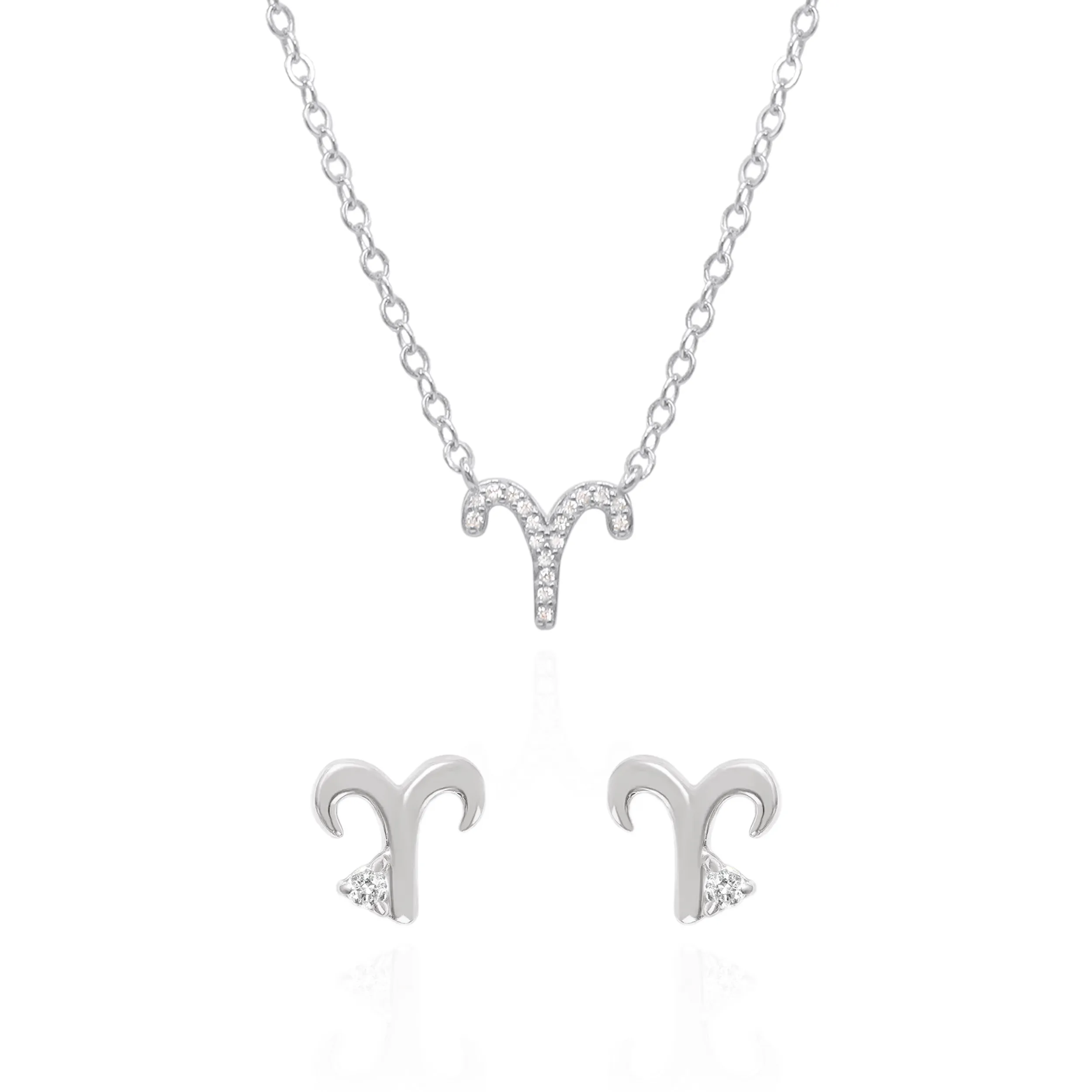 Zodiac Symbol Gift Set | Stud Earrings & Necklace | 925 Sterling Silver