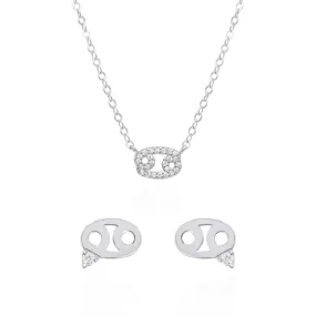 Zodiac Symbol Gift Set | Stud Earrings & Necklace | 925 Sterling Silver