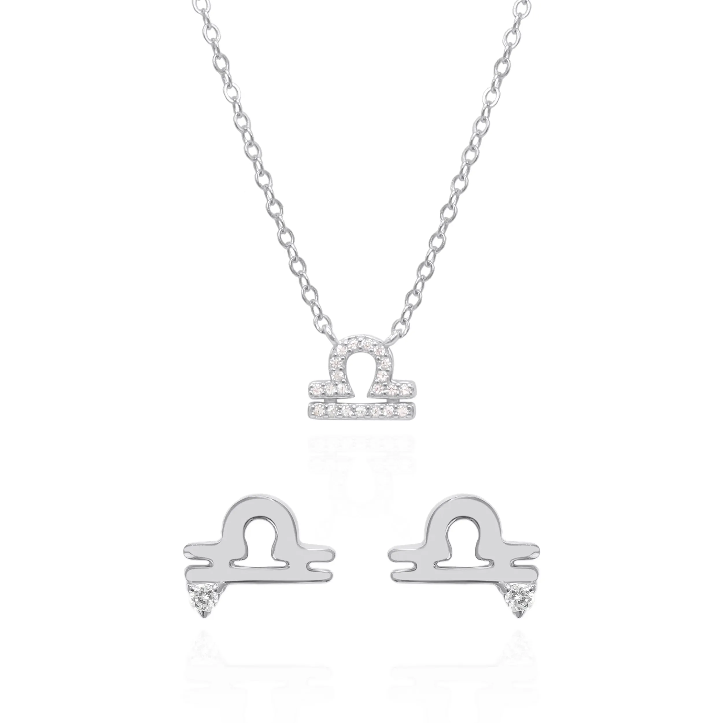 Zodiac Symbol Gift Set | Stud Earrings & Necklace | 925 Sterling Silver