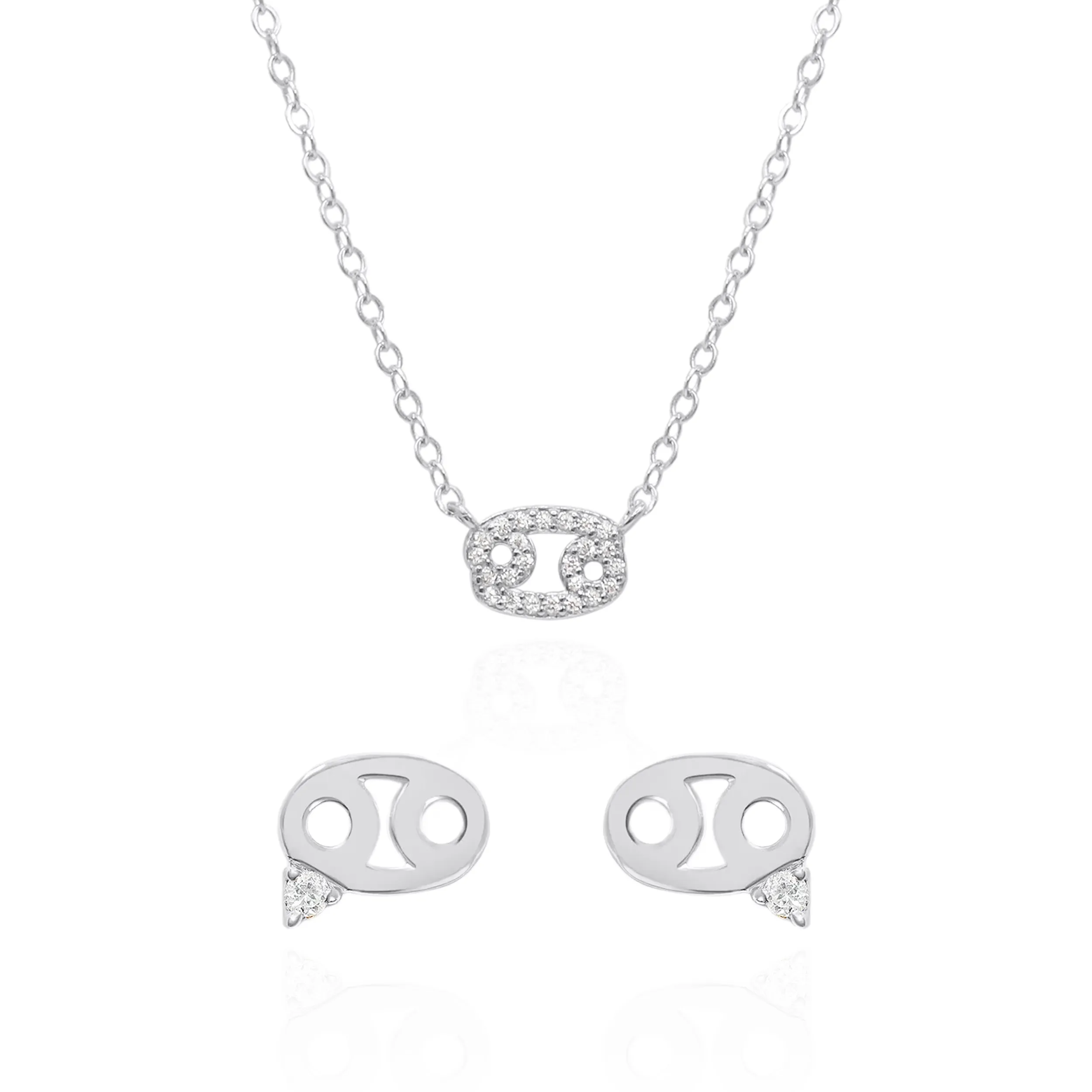 Zodiac Symbol Gift Set | Stud Earrings & Necklace | 925 Sterling Silver